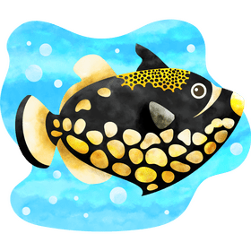Clown trigger fish vector