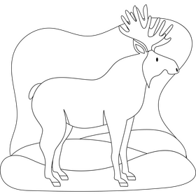 Moose outline black and white clipart