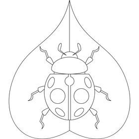 Ladybug outline black and white clipart