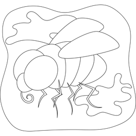 Fly outline black and white clipart