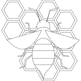 Bee outline black and white clipart