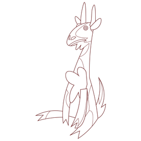 Goat sitting black and white clipart