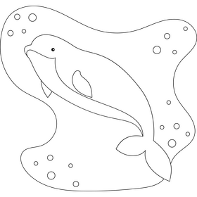 Beluga whale outline black and white clipart