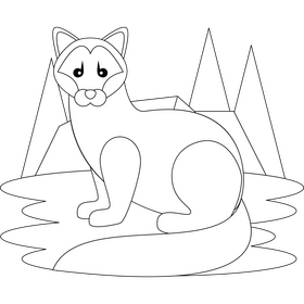 Sable outline black and white clipart