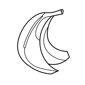 Banana fruit black and white clipart