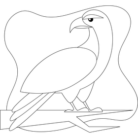 Northern goshawk bird outline black and white clipart