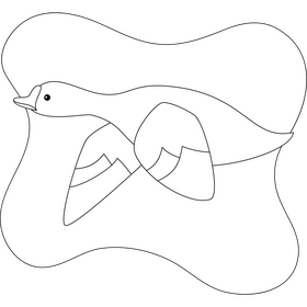 Snow geese bird outline black and white clipart