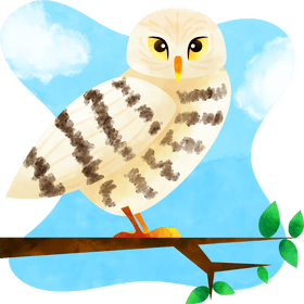 Snowy owl bird vector
