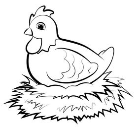 Cartoon chicken black and white clipart free download