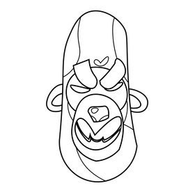 Gorilla angry black and white clipart