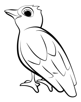 Crow black and white clipart