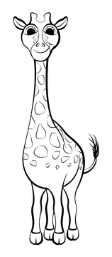 Giraffe black and white clipart