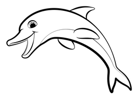 Dolphin black and white clipart