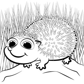 Hedgehog free black and white vector free download