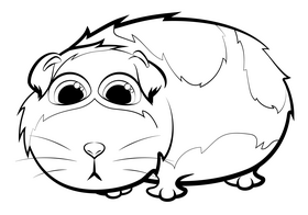 Guinea pig black and white clipart
