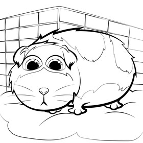 Guinea pig black and white vector