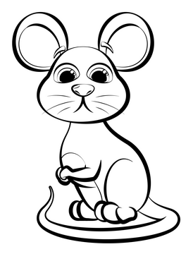 Mouse black and white clipart