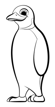 Penguin black and white clipart