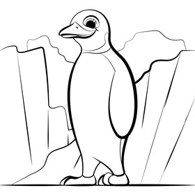 Penguin black and white vector