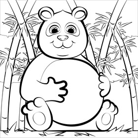 Panda black and white vector