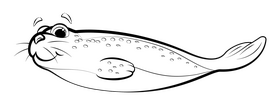 Seal black and white clipart