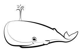 Sperm whale black and white clipart