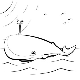 Sperm whale black and white vector