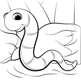 Worm black and white vector