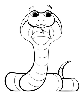 Snake black and white clipart