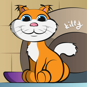 Cute cat smiling vector