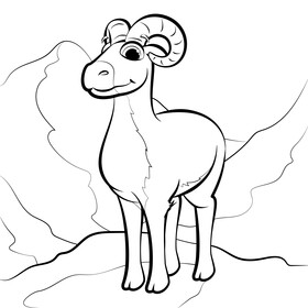Ram cartoon black and white vector
