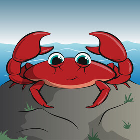 Crab cartoon vector