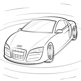 Audi R8 black and white vector