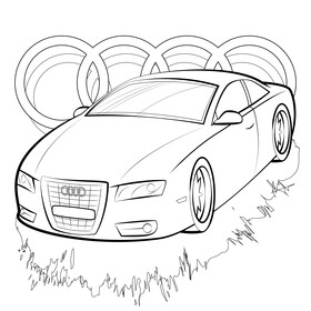 Audi A5 coupe black and white vector