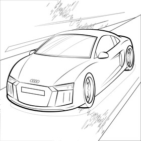 Audi R8 black and white vector free download