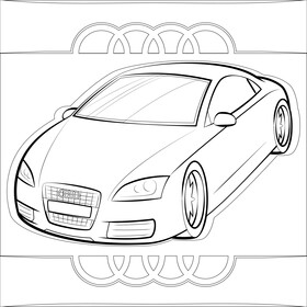 Audi TTS coupe black and white vector