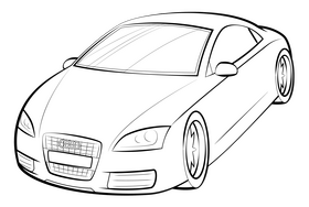Audi TTS coupe drawing black and white clipart