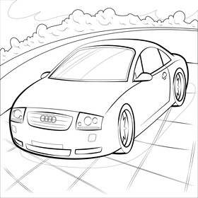 Audi TT black and white vector