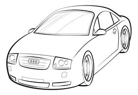 Audi TT drawing black and white clipart