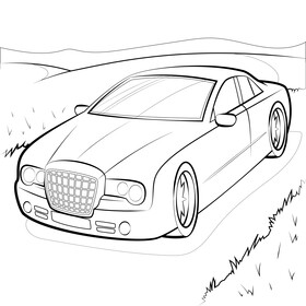 Chrysler 300c black and white vector