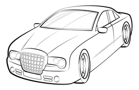 Chrysler 300c drawing black and white clipart