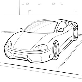 Ferrari 360 Modena black and white vector