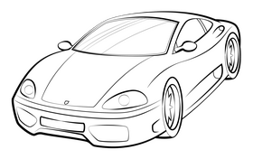 Ferrari 360 Modena drawing black and white clipart