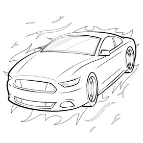 Ford Mustang black and white vector