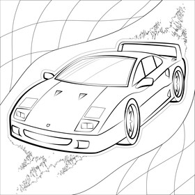 Ferrari F355 Spider black and white vector free download