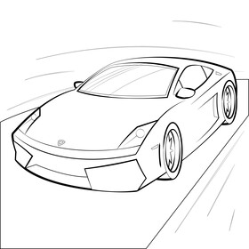 Lamborghini Gallardo black and white vector