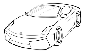 Lamborghini Gallardo drawing black and white clipart