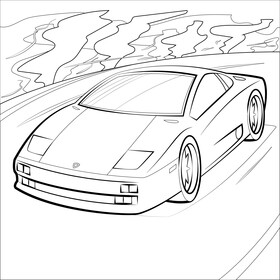 Lamborghini Aventador black and white vector free download