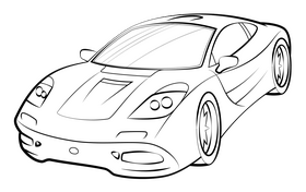 McLaren F1 drawing black and white clipart