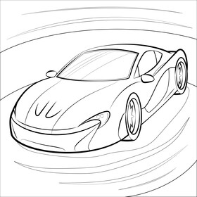 McLaren P1 black and white vector